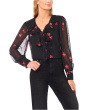 Long Sleeve Ruffle Tie Neck Top