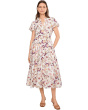 Notch Neck Midi With Puff Sleeves