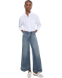 Petite Mid-rise Super Stride Wide Leg Jean With Shadow Cuff 28" Inseam