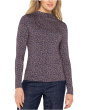 Long Sleeve Mock Neck Knit Top With Shirring