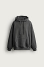 Zara БАЗОВАЯ толстовка С капюшоном В тяжелом весе темно-коричневого цвета