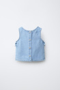 Zara ДЖИНСОВЫЙ ТОП С БАНТАМИ 539570778-427-18