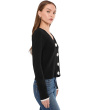 Crochet Floral Button Front Cardigan