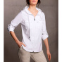 Blusenjacke m. Krempel-_rmel und Kapuze, ecru