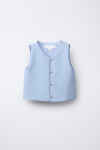 Zara ТОП С ЮВЕЛИРНОЙ ПУГОВИЦЕЙ 499741323-433-7