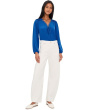 Long Sleeve Circular Trim Pintuck Top