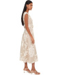 Sleevless Scuba Floral Belted Aline