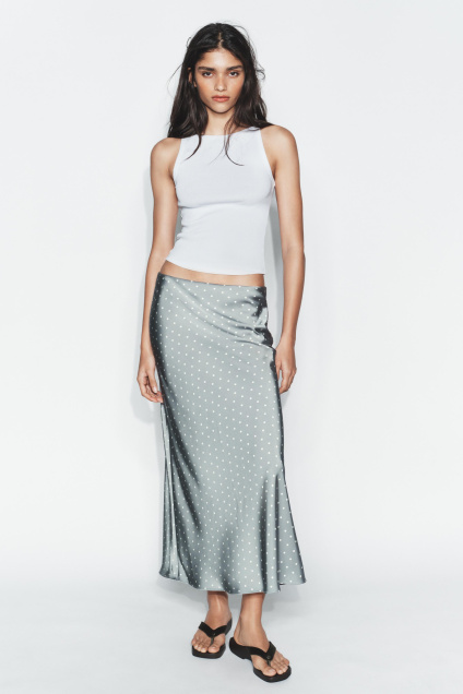 Zara АТЛАСНАЯ ЮБКА-МИДИ 502971103-044-1