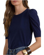 Slub Jersey Puff-Sleeve Top