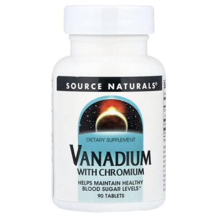 Source Naturals, ванадий с хромом, 90 таблеток