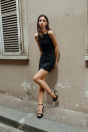 Zara Черные АТЛАСНЫЕ САНДАЛИИ НА ПЛАТФОРМЕ