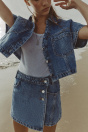 Zara Z1975 ДЖИНСЫ-юбка С запахом, БРЮКИ среднего синего цвета