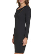 Long Sleeve Twist Front Sheath Dress