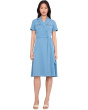 Short Sleeve Self Tie Jacket Dress