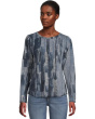 Crew Neck Long Sleeve Top with Overlok Stitching