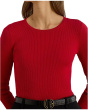 Rib-Knit Cotton-Blend Crew Neck Sweater
