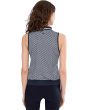 Sleeveless Scarf Geo Print Rib Collar Polo