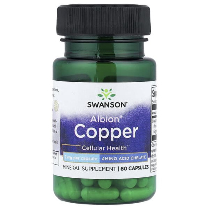Swanson, Albion®, медь, 2 мг, 60 капсул