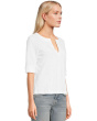 Cuffed Sleeve Split Neck