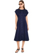 Cap Sleeve Solid Cotton A-Line Midi