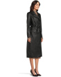 Belted Faux Leather Trench Coat