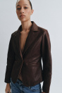 Zara ПРИТАЛЕННЫЙ КОЖАНЫЙ ПИДЖАК - ZW COLLECTION LIMITED EDITION 506612988-700-1