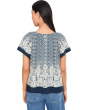 Short Sleeve Woven Top With Front Tie Detail