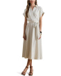 Striped Belted Twill Dress