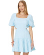 Kylanne Elbow Sleeve Embr Linen Dress