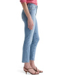 Mari Mid-Rise Slim Straight Crop Jeans in Marina Blue
