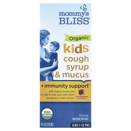 Mommys Bliss, органический сироп от кашля, для выведения мокроты и укрепления иммунитета, для детей от 1 до 12 лет, с бузиной, 120 мл (4 жидк. унции)
