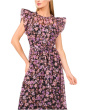 High Neck Flutter Sleeve Maxi Dress