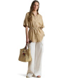 Linen Roll-Tab Sleeve Tunic