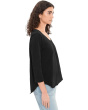 3/4 Sleeve V-Neck Tee with Curved Hem