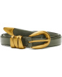 Triple Metal Keeper Belt in Leather