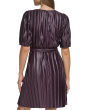 Short Balloon Sleeve Coated Dress
