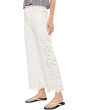 The Mia Ankle w/ Placed Broderie in Ecru Floral