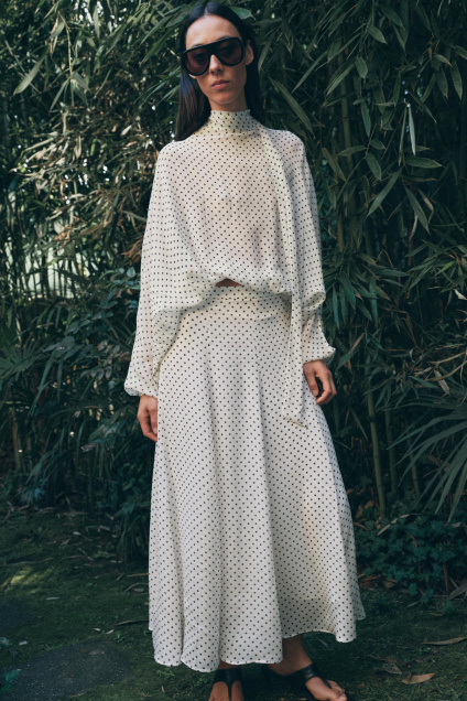 Zara ЮБКА СРЕДНЕЙ ДЛИНЫ В ГОРОШЕК ZW COLLECTION 512042808-064-1