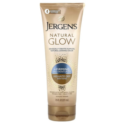 Jergens, Natural Glow, укрепляющее увлажняющее средство для ежедневного ухода, тон: от среднего до темного, 221 мл (7.5 жидк. унций)