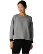 Doubleknit Organic Cotton Stripe Round Neck Reversible Top