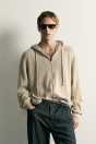 Zara ТРИКОТАЖНАЯ ТОЛСТОВКА С леопардовым принтом непринужденной формы С капюшоном