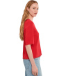 In The Fray - Short Sleeve Crew Neck Sweater With Fringe Detail
