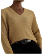 Metallic Rib-Knit Dolman-Sleeve Sweater