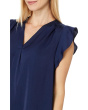 V-Neck Ruffle Sleeve Blouse