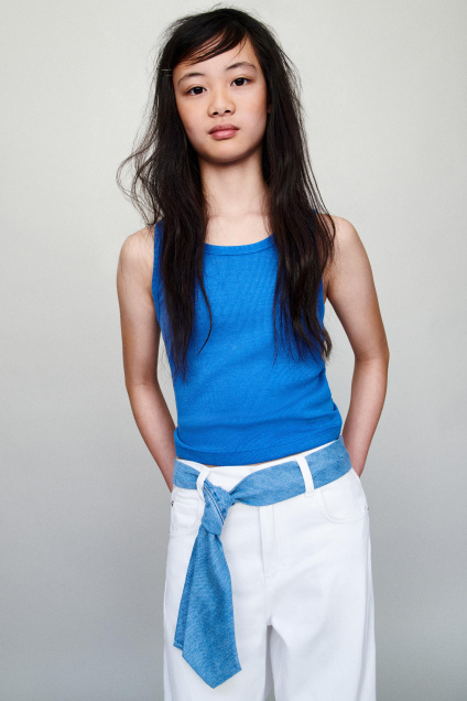 Zara ФУТБОЛКА RACERBACK В РУБЧИК 541784972-420-7