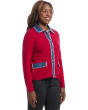 Stitch Perfect - Button Closure - Sweater Jacket with Denim Trim detail
