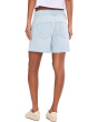5" Mid-Rise Tie Front Denim Shorts with Pleats