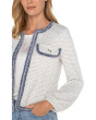Collarless Jacket With Fray Detail
