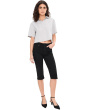 Mid-rise Stretch Denim Capri With Slit