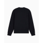 Armani Exchange Мужская вышитая хлопчатобумажная толстовка с круглым вырезом и длинными рукавами